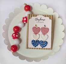 Load image into Gallery viewer, Red White & Blue Hearts