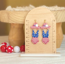 Load image into Gallery viewer, Red White & Blue Swimsuit Dangles