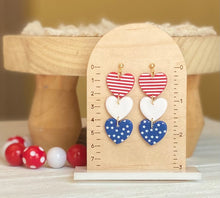 Load image into Gallery viewer, Red White & Blue Hearts
