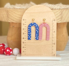 Load image into Gallery viewer, Red White &amp; Blue Arch Dangles
