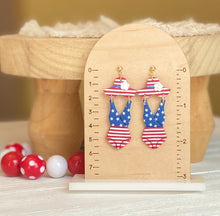 Load image into Gallery viewer, Red White &amp; Blue Swimsuit Dangles
